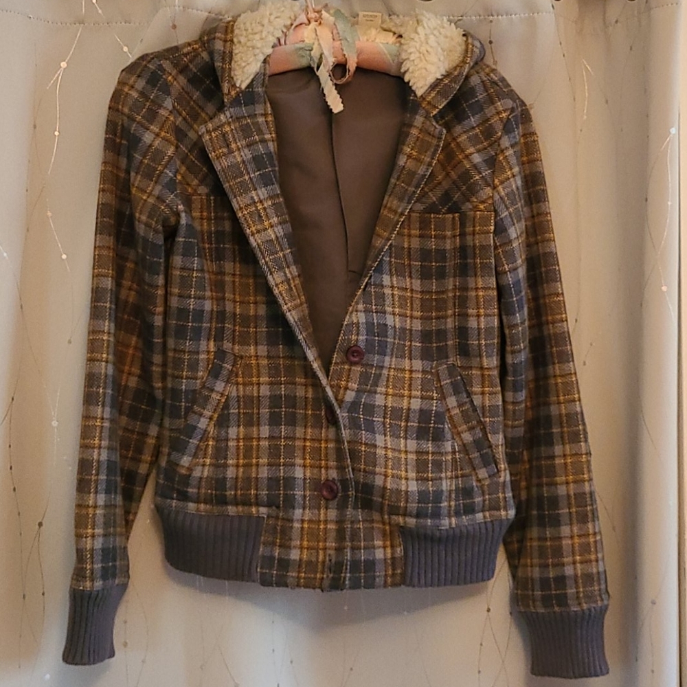 Girls tweed jacket with hood